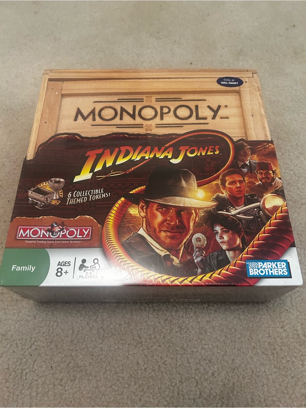 Monopoly Indiana Jones Themed Board Game Walmart-exclusive wooden-crate edition